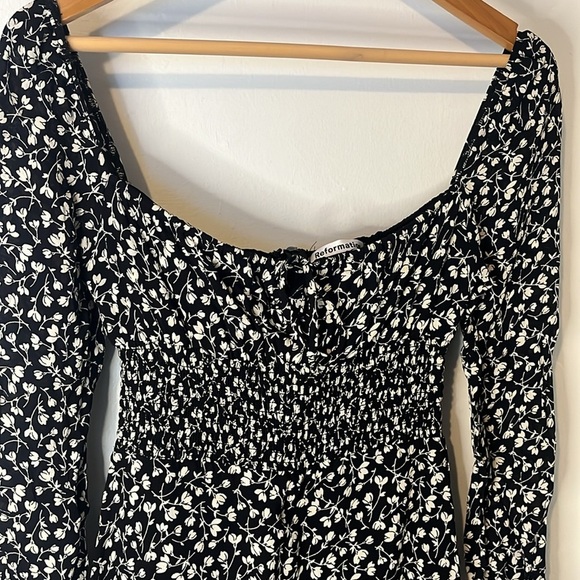 Reformation Rue Maria Black and White Floral Mini Dress - Picture 3 of 12